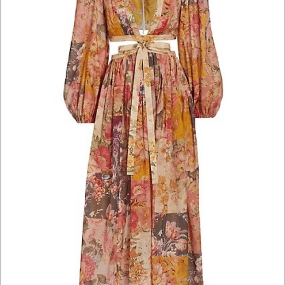 Zimmermann patti floral patchwork maxi dress size 1 - Picture 3 of 8